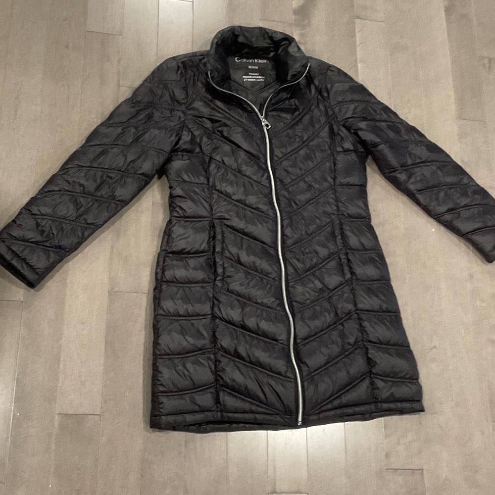 Calvin Klein Women's Long Black Puffer Jacket